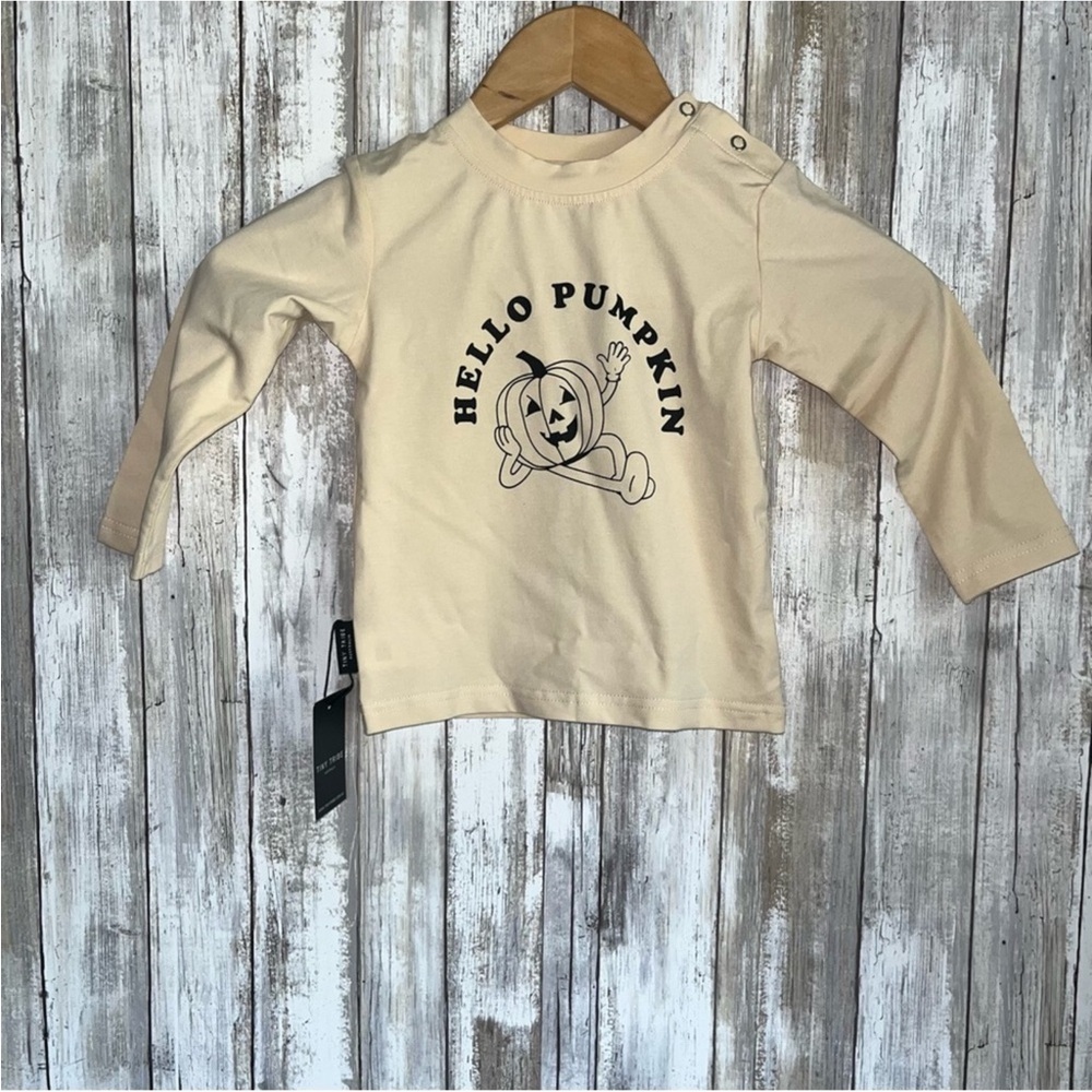 NWT Tiny Tribe Hello Pumpkin Cream Top - Picture 2 of 8